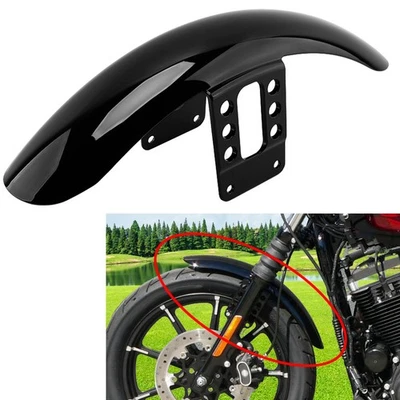 Vivid Black Front Fender For Harley Sportster XL 883 1200 48 Roadster Custom Foto 1 de 4