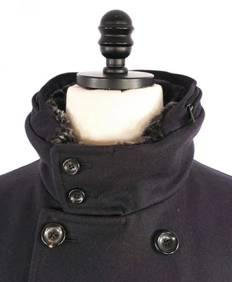 $1,895 Armani Collezioni Navy Water Repellent FUR Wool/Cashmere Coat 42R - Image 1 of 4