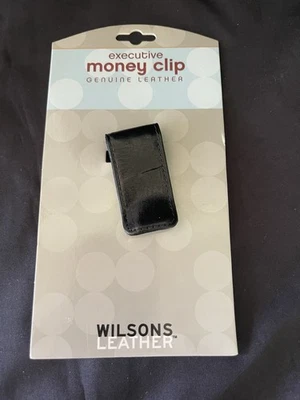 全新 Wilson 皮革黑色钱夹 复古 — 第 1/2 张图片