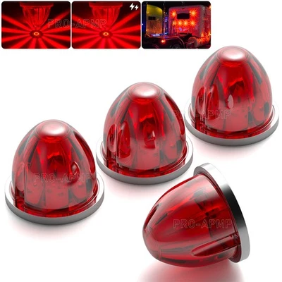 4x Luces LED rojas de sandía de 12V para remolque de camión con luz de señalización lateral Foto 1 de 4