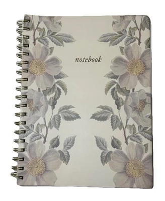 New Fringe Studio CREAM FLORALS Ruled Journal Spiral Notebook 192 Lined Pages - Image 1 of 4