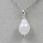 Classic Natural White Baroque  Mm Kasumi Pearl Necklace + Chain T355