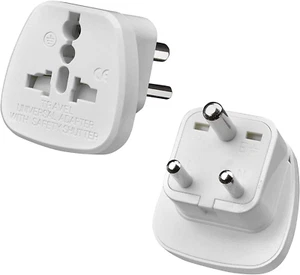 2 X UK to India Travel Adapter,3 Pin Plug from UK,Europe,USA,Australia to India - Picture 1 of 4
