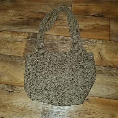 Bolso de mano Croft & Barrow beige tostado doble ganchillo Foto 1 de 4
