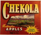 CHEKOLA Washington Apples Vintage 1940's Crate Label Congdon Orchards Yakima, Wa