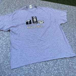 Never Forget T-Shirt VHS Cassette Tape Floppy Disk Shirt Size 2XL XXL - Picture 1 of 6