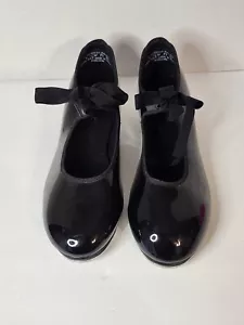 Capezio Tap Shoes Black Patent Tele Tone Tap Size 9.5W - Picture 1 of 6