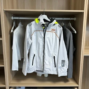 Helly Hansen Womens Jacket Windbreaker Size L White Foil HP HydroPower Sail - Picture 1 of 10
