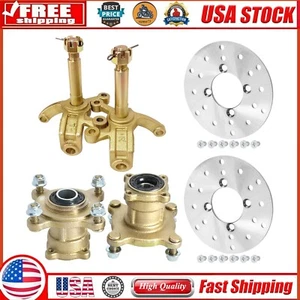 4 Studs Front Wheel Hubs Brake Disc Steering Spindle For Dirt Bike ATV Go Kart - Picture 1 of 13