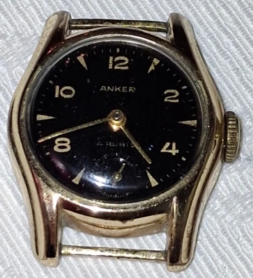 Vintage Anker Armbanduhr 4 RUBINS 10 Mikron Walzgold Double Boden Edelstaht - Bild 1 von 4