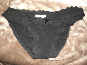 NUOVE MUTANDINE NERE NYLON E PIZZO lingerie S, M, L $49 RETAIL verde bianco o nero - Foto 1 di 7