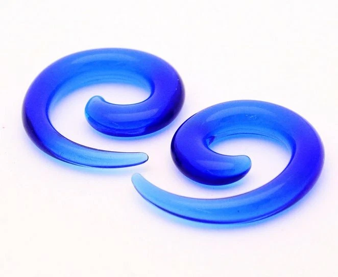 Pair of Acrylic Spirals set tapers plugs gauges Choose Color/Size - Image 1 of 1