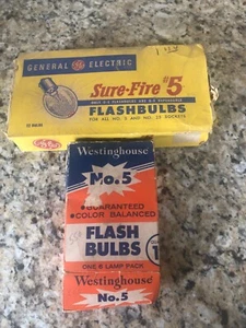 18 #5 FLASHBULBS FLASH BULBS PHOTOGRAPHY GE WESTINGHOUSE - Picture 1 of 3