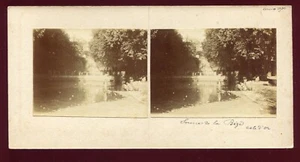 ancienne photo stéréo source de la Bèze Côte d'Or vers 1900 - Foto 1 di 1