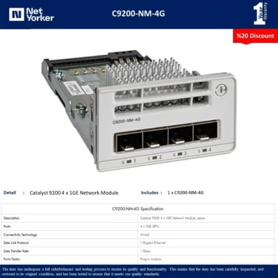 C9200-NM-4G - Cisco Catalyst 9000 4 x 1GE Switch Modules - Same Day Shipping - Image 1 of 4