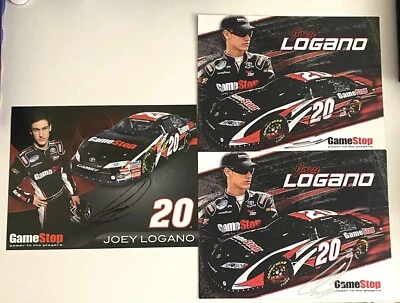 (3) Tarjetas de héroe firmadas por Joey Logano Gamestop NASCAR #20 Foto 1 de 2