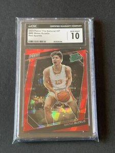 2023 Panini National MATAS BUZELIS Rated Prospect RED Sparkle /199 Card CGC 10 - Picture 1 of 5