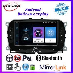 7" Bluetooth Touchscreen Android11 GPS WiFi 32G Car Radio Fit 2016-2019 fiat 500 - Picture 1 of 16