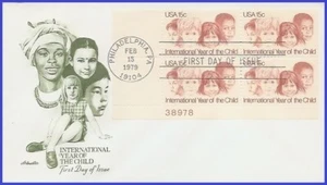 USA4 #1772 U/A ARTMASTER FDC PB4 International Year of the Child - Imagen 1 de 1
