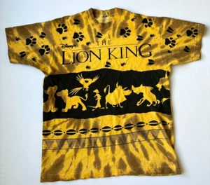T-shirt promozionale vintage DISNEY Lion King RARA AOP anni 90 XL etichettata OSFA Tye Dye - Foto 1 di 6