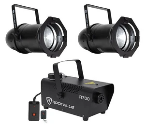 2 American DJ ADJ Par Z100 5K2 100w COB Cool White LED DMX Par Can Lights+Fogger - Picture 1 of 12