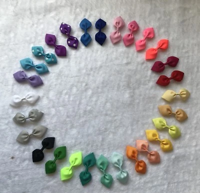 84 Pcs Multi-color Baby Toddler Girl 3.5” HAIR BOW ribbon  28 color-no clip DIY - Image 1 of 2