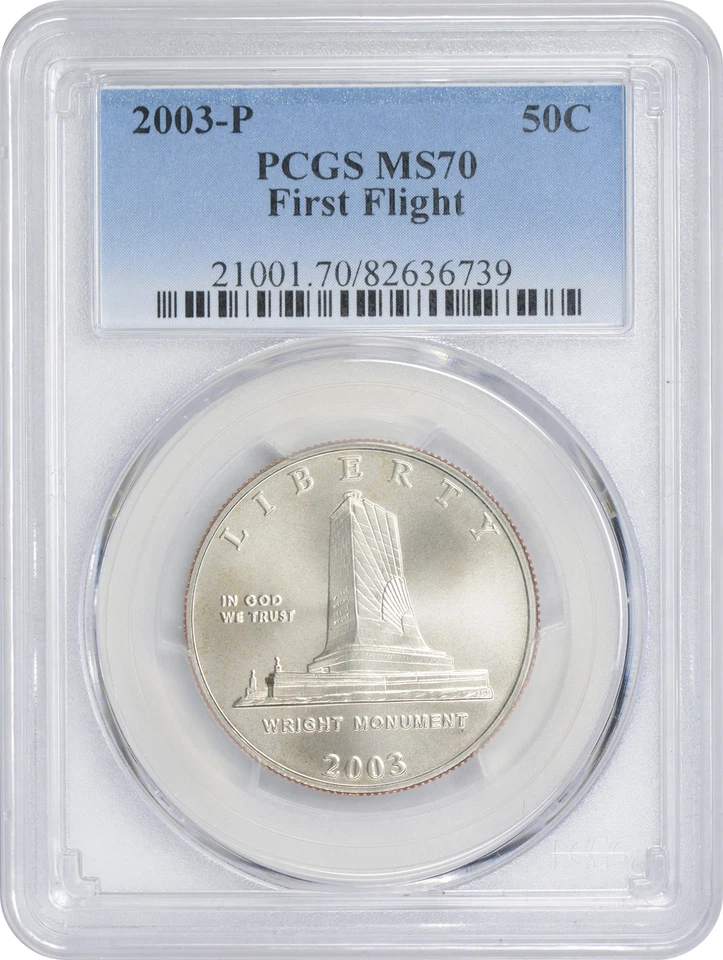 2003-P First Flight Commemorative Half Dollar MS70 PCGS Mint State 70 - Image 1 of 2
