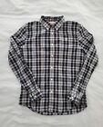 Timberland Button Down Shirt Mens S Long Sleeve Brown Plaid Slim Fit Chest Logo