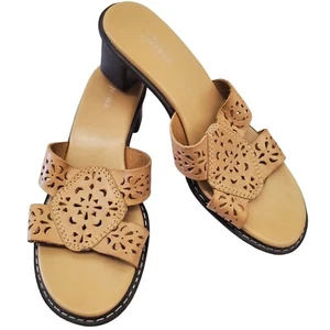 Jessica Bonnie Leather Upper Slide Sandals - Picture 1 of 8