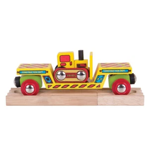 Bigjigs Rail Bulldozer in Legno Caricatore Basso Pista Treno Play Set Accessori - Foto 1 di 8