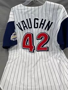 Anaheim Angels Russell Athletic Button Front Mo Vaughn Signed Jersey Size 48 - Picture 1 of 10