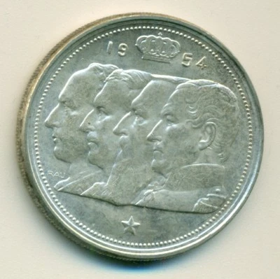 BELGIUM 100fr - silver, 1954, UNC - Image 1 of 2