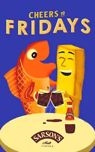 VINTAGE FISH AND CHIPS ESSIG A4 POSTERDRUCK - Bild 1 von 1