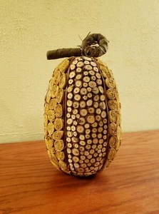 Zucca Interno Casa Autunno Decorazione Autunno Fette Legno Grande Alta 11 X 6 Casale  - Foto 1 di 8