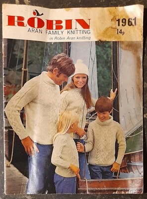 Robin Aran Family Knitting Pattern - 1961 - Image 1 of 4