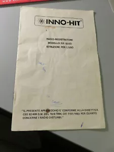Depliant istruzioni INNO HIT radio registratore RR6050 vintage come da foto - Imagen 1 de 6