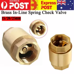 Spring Check Valve - 15/20/25mm - Brass -Non Return Valve - Picture 1 of 12