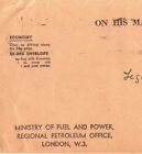 GB OFFICIAL COVER OHMS London Paddington Petroleum Department 1946 BA201