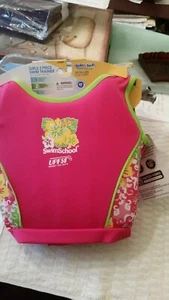 SWIM SCHOOL GIRLS 2 PIECE SWIM TRAINER BUILT-IN FOAM PADS NEW WITH TAGS - Picture 1 of 3