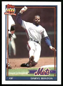 1991 Topps #83b Daryl Boston A* sulla linea copyright - Foto 1 di 2
