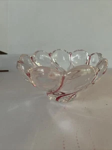 German Crystal Peppermint Swirl Candy Dish Mikasa Red/Clear Sweets Bowl - Picture 1 of 3