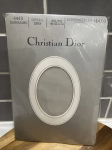 Vintage Christian Dior Pantyhose Crystal Gray Petite Diorissimo 4443 Ultra Sheer - Picture 1 of 11