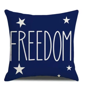 Patriotic THROW PILLOW COVER 4th of July Decorations "FREEDOM “ 18"X18" - Picture 1 of 1