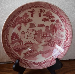 PINK PINK WILLOW Serving Bowl Dish 9.5 Inch JAPAN - Picture 1 of 3