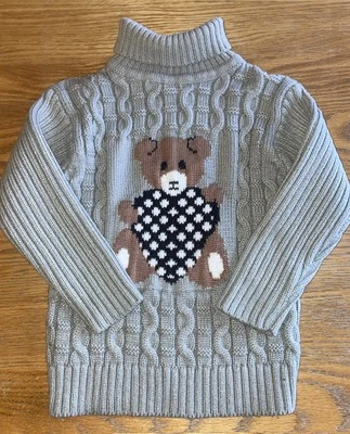 Teady медведь кабель вязаный свитер для мальчиков 2T зеленый. Б/у - Изображение 1 из 4