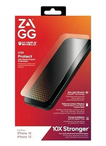 NUEVO ZAGG InvisibleShield XTR3 Protector de Pantalla de Vidrio Apple iPhone 16/15 - Imagen 1 de 9