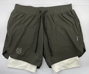 ASRV Tetra-Lite SHORTS lined liner Short Men Large Deep Taupe DSG 0866 Gym, 6” - Picture 1 of 7