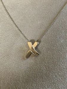 Tiffany & Co. Sterling Silver Picasso X Pendant Necklace 16" - Picture 1 of 12