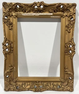 Antiker Bilderrahmen Gold Holz Vintage verziert vergoldet Gesso Kunst alt PASST 12 X 9 - Bild 1 von 7