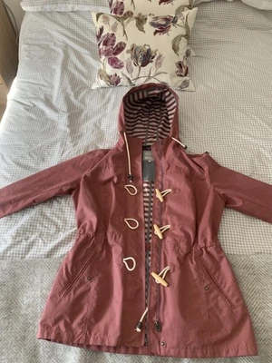 Fat Face Ladies Anorak DUSKY PI NK Size 10 with Striped Lining Free P&P - Image 1 of 4